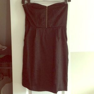Black silk zipper dress
